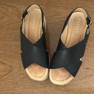 Patina Leather platform sandals